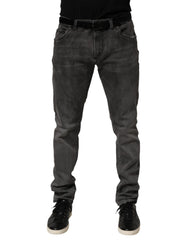 Dark Gray Cotton Skinny Men Denim Jeans