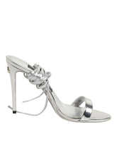 Silver Strappy High Heels Sandals Shoes