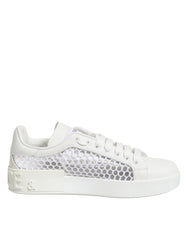 White Mesh Inserts Low Top Sneakers Shoes