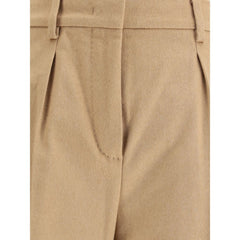 Beige Camel Hair  Casual Pants