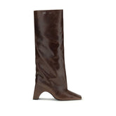 Brown Leather High Heel Boots