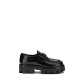 Black Calf Leather Bos Taurus Platform Loafers