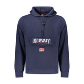 Blue Cotton Men's Hooded Sweatshirt