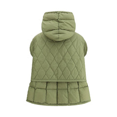 Green Nylon Sleveless Jacket