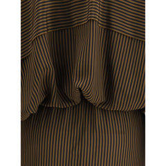 فستان كاجوال متعدد الألوان من الحرير