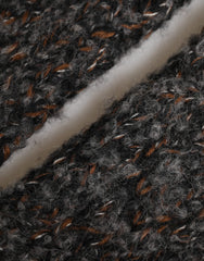 قفازات رجالية من الصوف البكر الرمادي المحبوك بدون أصابع