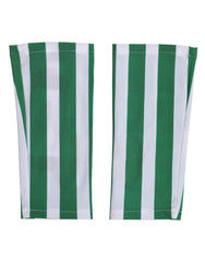Green White Nylon Fingerless Wrist Length Gloves