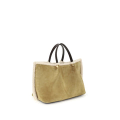 Beige Calf Leather Bos Taurus Shoulder Bag