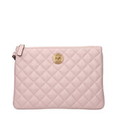 Pink Leather Clutch Bag