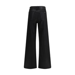 Black Cotton Flared Jeans