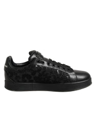 Black Floral Lace Low Top Sneaker Shoes