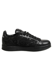 Black Floral Lace Low Top Sneaker Shoes