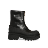 Black Calfskin Lace-Up Boots
