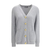 Gray Fleece Wool Cardigan