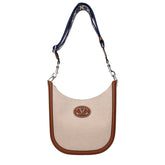 Beige Fabric Crossbody Bag
