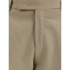 Bicolor Fleece Wool Dress Pants