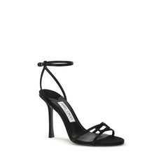 Black Calf Leather Bos Taurus Stiletto Heel Sandals