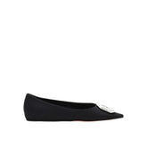 Black Silk Ballet Flats