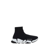 Black Polyester Athletic Sneakers