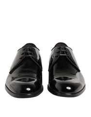 Black Calfskin Leather Derby Dress Shoes