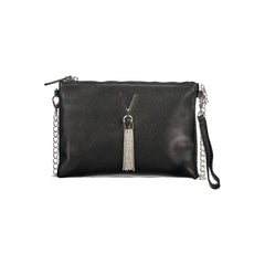 Black Polyurethane Women's Shoulder Bag