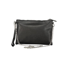 Black Polyurethane Women's Shoulder Bag