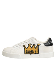 White Crown Patch Portofino Men Sneakers Shoes