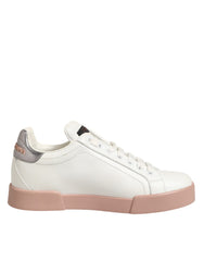 White Leather Sacred Heart Sneakers Shoes