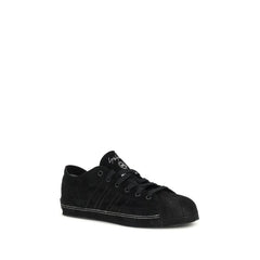 Black Leather Low Top Sneakers
