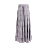 Gray Silk Long Skirt