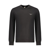 Black Cotton Men Sweatshirt