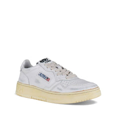White Leather Low Top Sneakers
