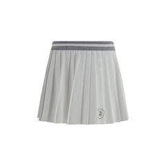 White Polyester Mini Skirt