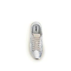 Silver Calf Leather Bos Taurus Low Top Sneakers