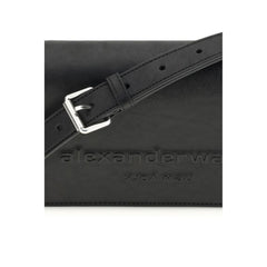 حقيبة كتف من جلد العجل الأسود Bos Taurus