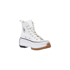 White Fabric High Top Sneakers
