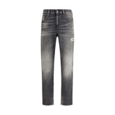 Gray Cotton Relaxed Fit Jeans
