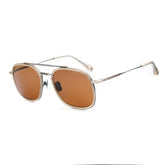 Brown Stainless Steel Sunglasses
