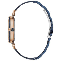 ساعة يد فاخرة من الفولاذ المقاوم للصدأ باللون الأزرق