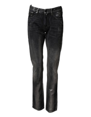 Black Washed Slim Fit Men Denim Cotton Jeans