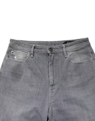 Gray Tattered Mid Waist Men Straight Denim Trouser Jeans