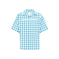 Blue Cotton Shortsleeve Shirt