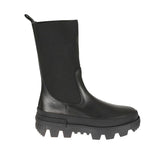 Black Calfskin Flat Boots