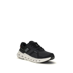 Black Recycled Polyester Athletic Sneakers