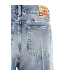 Blue Cotton Bootcut Jeans