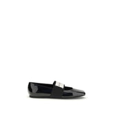 Black Leather Ballet Flats