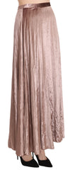 Chocolate Viscose High Waist A-line Maxi Skirt