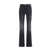 Black Cotton Bootcut Jeans
