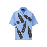 Blue Cotton Pattern Shirt