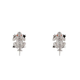 White Silver Earrings